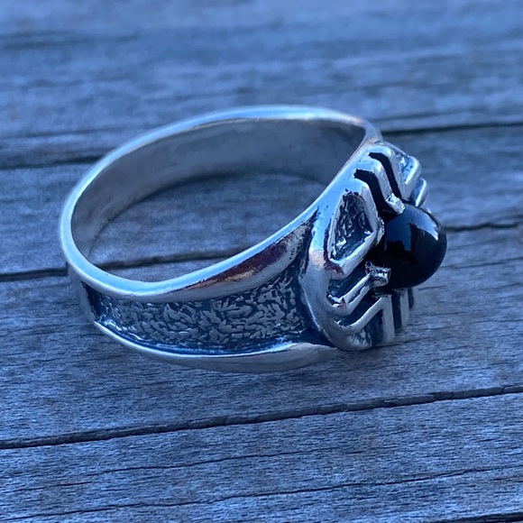 MEDICINE WHEEL Ring .925 Sterling Silver w/ genuine Star Diopside made in USA - Picture 10 of 14